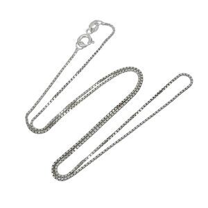 Vintage Italy Sterling Silver 925 1.0mm Box Chain Necklace 18"